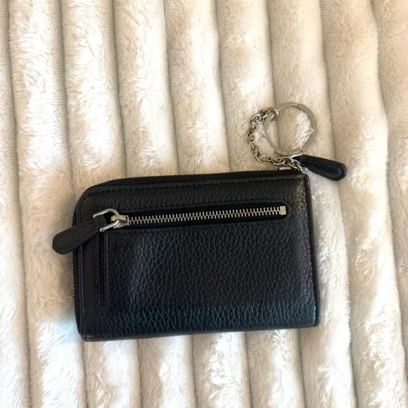 Prada Saffiano Keychain Wallet Logo Black/ Silver 1PP122 - Picture 2 of 11